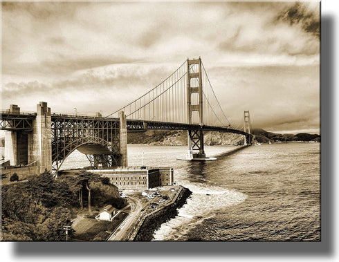Golden Gate Bridge San Francisco Wall Art Decor on Stretched Canvas, Ready to Hang!