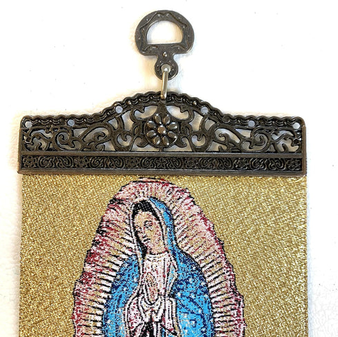 Religious Icon – Our Lady of Guadalupe - Holy Virgin Mary Wall Hanging Tapestry Art Decor - 11 x 4 inch