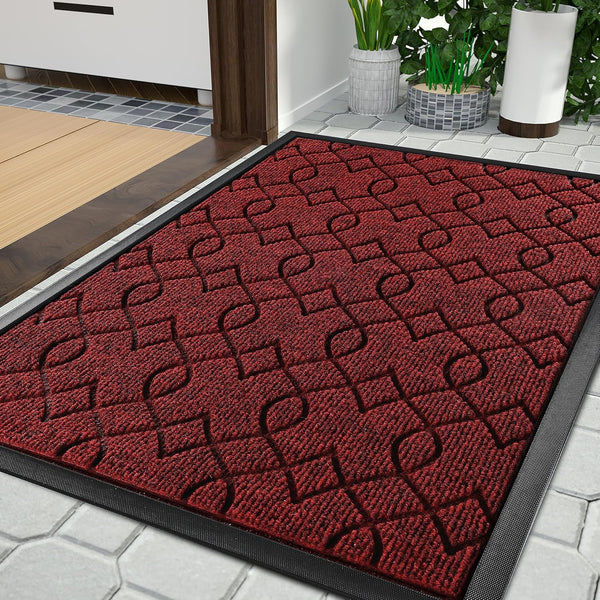 Yimobra Heavy Duty Front Door Mats, Water Absorbent Mud Resistant Non-Slip Outdoor Indoor Rugs, 29.5 x 17