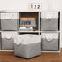 Cube Storage Bins, 11 Inch Collapsible Fabric Storage Bin with Handles, Foldable Storage Cubes (White/Gray, 6 Pack)