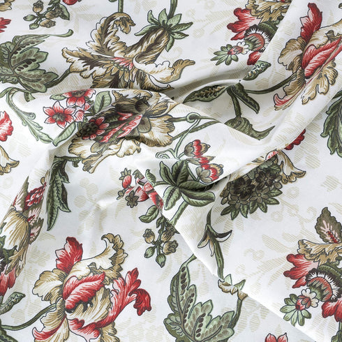 Ellis Curtain Madison Floral 58" x 15" Lined Scallop Valance, Brick Color