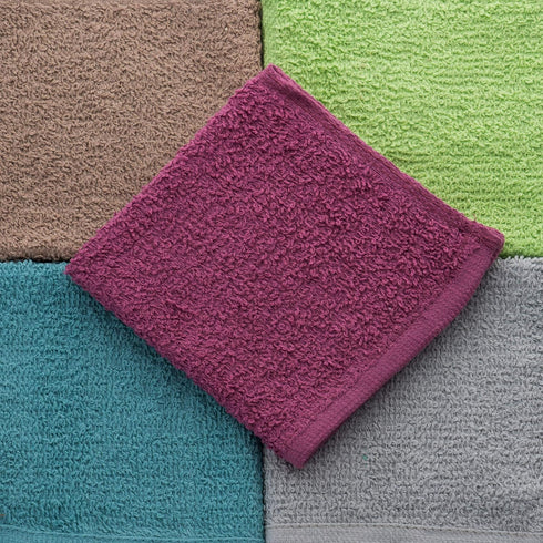 12"x12" (50 Pack) Commercial Simpli-Magic Cotton Wash Cloths Highly Absorbent Soft Towels for Bathroom Terry Washcloth