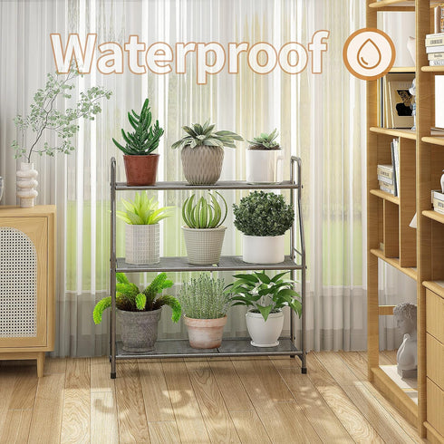 3 Simple Trending Plant Stand Outdoor Indoor Tier Metal Waterproof Plant Shelf for Living Room Balcony Garden