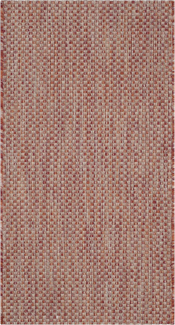 SAFAVIEH Courtyard Collection 2' x 3'7' Red/Beige Rug | Indoor/Outdoor Patio Backyard Accent Rug