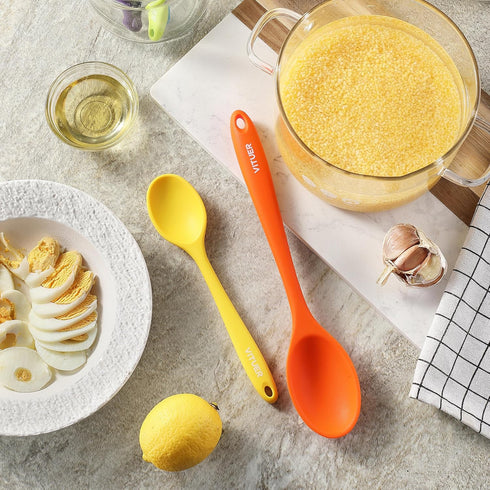 5PCS Silicone Serving Spoons Set, Vituer Heat Resistant Kitchen Spoons for Cooking, Mixing, Stirring, Dishwasher Safe