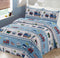 Better Home Style Red White and Blue Choo Choo Train Railroad Tracks Kids/Boys/Toddler Coverlet Bedspread