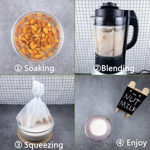 iAesthete 3 Pack 12X12 Inches, 80 - Ultra Fine Nut Milk Bag, Micron, Multiple Usage Reusable Food Strainer, Cold Brew