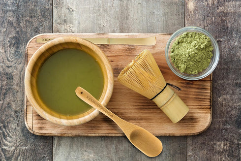 BambooWorx Matcha Whisk Set - Traditional Chasen, Scoop (Chashaku), Tea Spoon for Japanese Tea Preparation