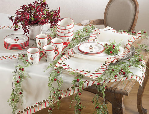 Candy Cane Design Christmas Holiday Table Runner