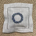 Hand Embroidered Lavender Pillow Sachet Bag “Lavender Crown” – Natural Linen Cushion 6"x6", Set of 3