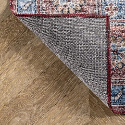 nuLOOM Zena Medallion Accent Rug, Ultra Thin, Machine Washable, Rust, 2' x 3'