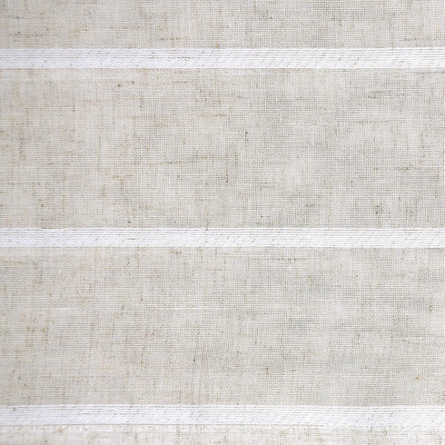 Clean Window Twill Stripe Anti-Dust Sheer Curtain Panel - 52" x 63", Allergy/Pet Friendly, White/Linen