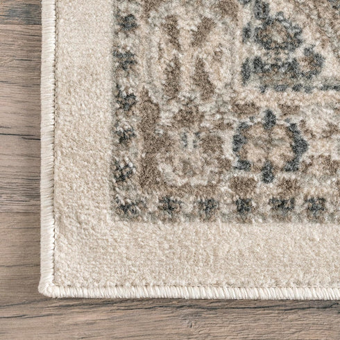 nuLOOM 2x3 Becca Traditional Tiled Area Rug, Beige, Stain Resistant, Faded Transitional Design