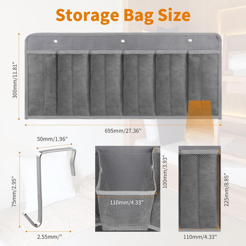 6 RVZONE RV Shoe Pockets Large Pockets Heavy Hanging Bedside Storage Organizer with Sturdy Hooks Storage Pockets Hangs