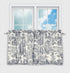 Victoria Park Toile Tailored Tier Curtains, Blue, 68-Inch by 30 Inch