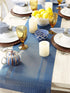 DII PVC Tabletop Collection Woven Indoor/Outdoor Table Runner, 14x72, Nautical Blue