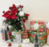 Admired By Nature 18 Stems Artificial Poinsettia Bouquet, Faux Velvet Christmas Flower for Home Decor