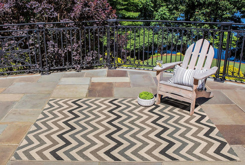 Momeni Rugs , Baja Collection Contemporary Indoor & Outdoor Area Rug, Easy to Clean, UV protected & Fade Resistant, 1'8" x 3'7", Sage Brown/Green by Momeni