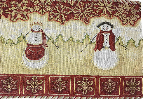 Tache Home Fashion Mrs. Snowman Tapestry Table Runner, 13x54