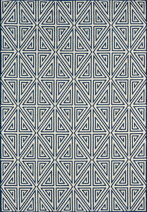 Momeni Rugs Baja Collection, 1'8" x 3'7", Contemporary Indoor & Outdoor Area Rug, Easy to Clean, Navy Blue