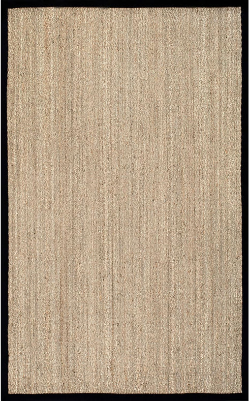 nuLOOM 2x3 Elijah Seagrass Area Rug, Black, Solid Farmhouse Style, Natural Fiber for Bedroom, Dining Room, Office