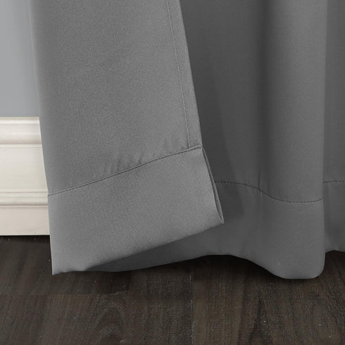 Sun Zero Easton Energy Saving Blackout Grommet Curtain Panel, 40" x 95", Gray Color