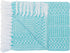 Set 50"x60" Cotton Throw Blankets - of Two - - Turquoise & Striped with Fringe - Rustic Ottoman & Batik Chair Blanket