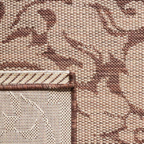 SAFAVIEH Courtyard Collection Accent Rug, 2' x 3'7", Chocolate & Natural, Indoor/Outdoor