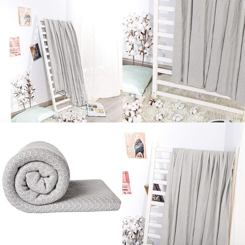 60x80 Inches NTBAY Cable Knit Cooling Bed Blanket, Soft and Breathable Oversized Twin Bed Blanket Made from Rayon