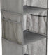 Amazon Basics Hanging Closet Shelf Organizer, 6-Tier with Pockets, 8.5" D x 12" W x 9" H, Grey