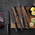 Marco Almond Kitchen Knife Set, KYA39 12-Piece Chef Knife Set, 6 Knives with 6 Blade Guards, Stainless Steel