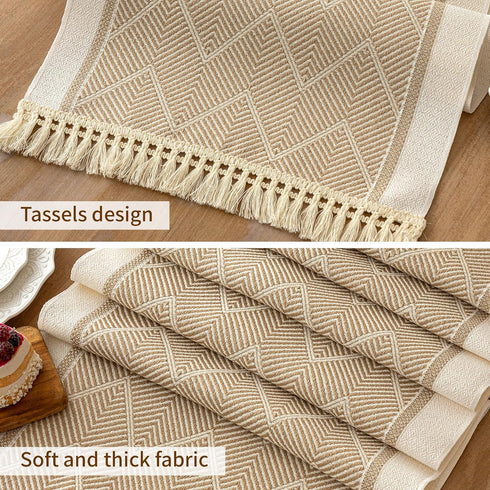 83 Inches,Waterproof Table Runners Boho Table Runner with Tassel Fringe,Table Runner for Party Coffee Table