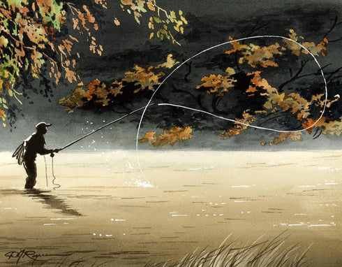 Roll With It Fly Fishing Art Print by Artist DJ Rogers