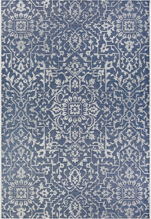 Couristan Monte Carlo Palmette Area Rug, 2' x 3'7", Indoor/Outdoor, Navy-Ivory
