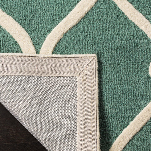 SAFAVIEH Cambridge Collection Accent Rug, 2' x 3', Teal & Ivory, Handmade Moroccan Wool