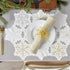 DII Embroidered Holiday Table Décor Collection, Christmas Kitchen Snowflakes Placemat Set, 4 Piece
