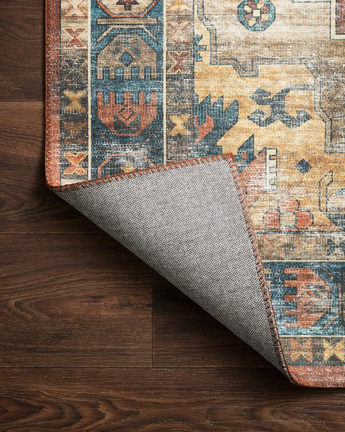 Loloi Skye Collection Accent Rug, SKY-11 Rust/Blue, 2'-0" x 5'-0"