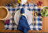DII Heavyweight Fringed Check Tabletop Collection, Navy Placemat Set, 6 Piece, 13x19