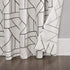 Archaeo Mid-Century Modern Fragmented Geometric Embroidery Curtain, Natural Linen Blend, 50" x 63", Black/Linen