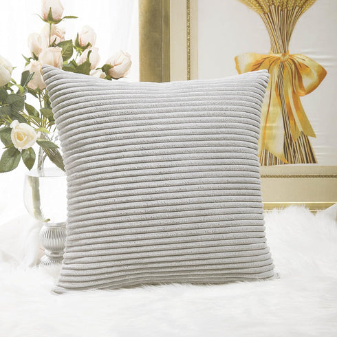 Home Brilliant Striped Velvet Cushion Cover for Chair Supersoft Handmade Decorative Pillowcase,