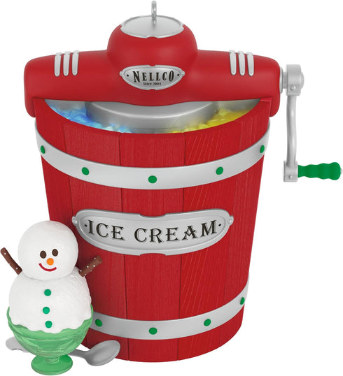 Hallmark Keepsake Christmas Ornament, Nellco Ice Cream Maker Musical with Light, Nostalgia