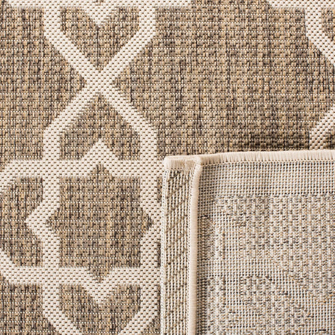 SAFAVIEH Courtyard Collection Accent Rug - 2' x 3'7", Brown & Beige, Non-Shedding, Easy Care, Indoor/Outdoor, Washable
