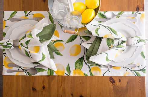 DII Tabletop Collection, Lemon Bliss Table Runner, 14x72