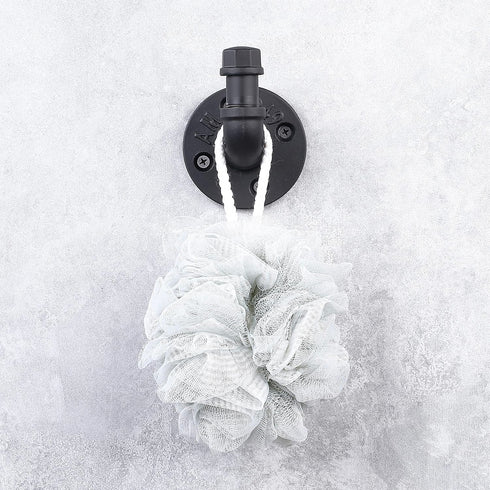 Industrial Style Wall Mounted Metal Iron Pipe Coat Hanger, Robe Towel Hook for Bathroom Bedroom