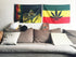 KINO Homie Jamaica Reggae Style Leaf Decorative Tapestry Flag Wall Hanging (37.7x25in, Leaf) for Bar Club Tattoo Shop