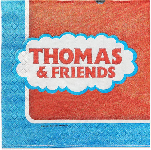 Multicolor Thomas All Aboard Luncheon Napkins - Pack Of 16, 6.5" x 6.5", Premium Quality Design