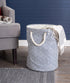 DII Woven Paper Storage Bin, Geo Diamond, Nautical Blue, Large Round