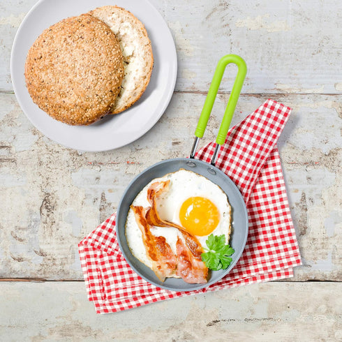 GreenPan Mini 5" Round Egg Pan, Healthy Ceramic Nonstick, PFAS-Free, Black, Dishwasher Safe