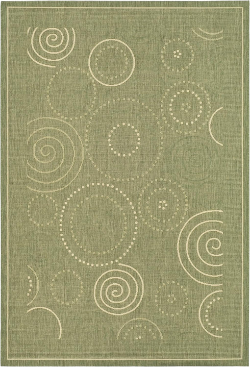 SAFAVIEH Courtyard Collection Accent Rug - 2' x 3'7", Olive & Natural, Indoor/Outdoor, Washable, Ideal for High Traffic