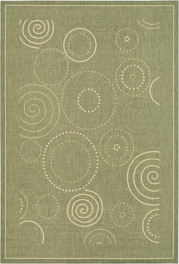 SAFAVIEH Courtyard Collection Accent Rug - 2' x 3'7", Olive & Natural, Indoor/Outdoor, Washable, Ideal for High Traffic